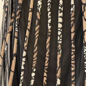 Black and leopard sheer midi dress